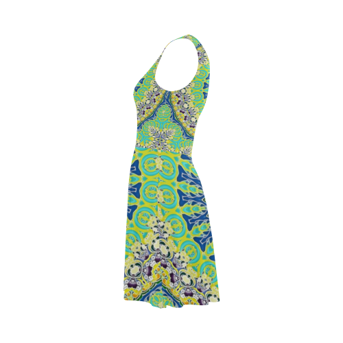 POWER MANDALA Blue Green Yellow Atalanta Sundress (Model D04)