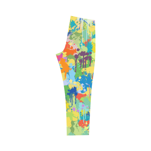 Colorful Splash Design Capri Legging (Model L02)