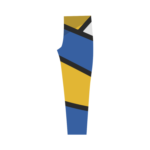 Blue and Yellow Design Capri Legging (Model L02)