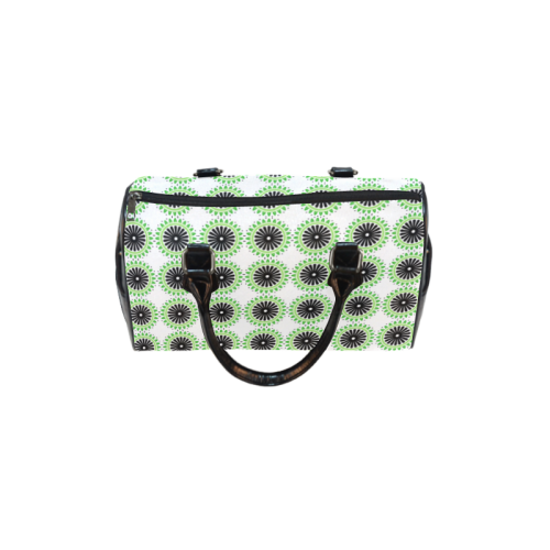 Green and Black Design Pattern Boston Handbag (Model 1621)