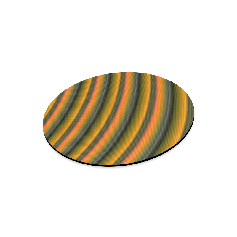 Stylish Mango Gradient Stripes Round Mousepad