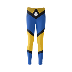 Blue and Yellow Design Cassandra Women's Leggings (Model L01)