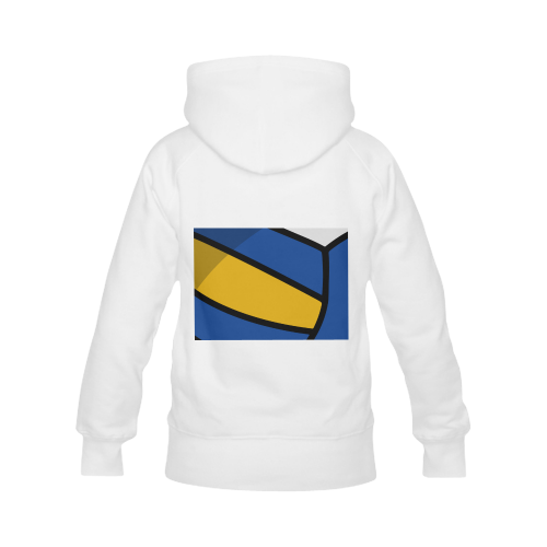 Blue and Yellow Design Women's Classic Hoodies (Model H07)