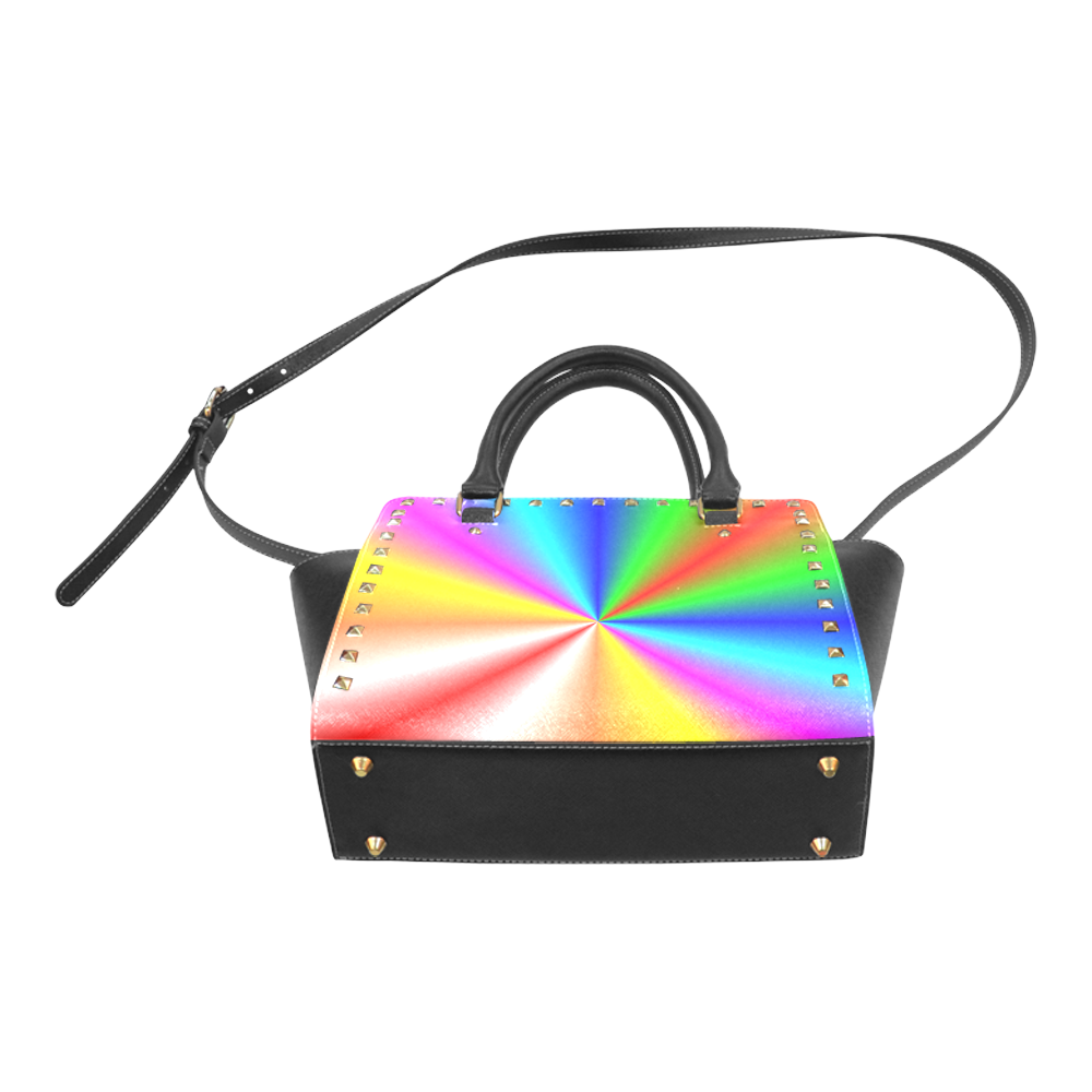 Swathed In Rainbows Rivet Shoulder Handbag (Model 1645)