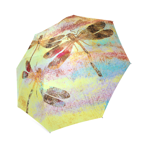 Mauritius Vintage Dragonflies Colours W Foldable Umbrella (Model U01)