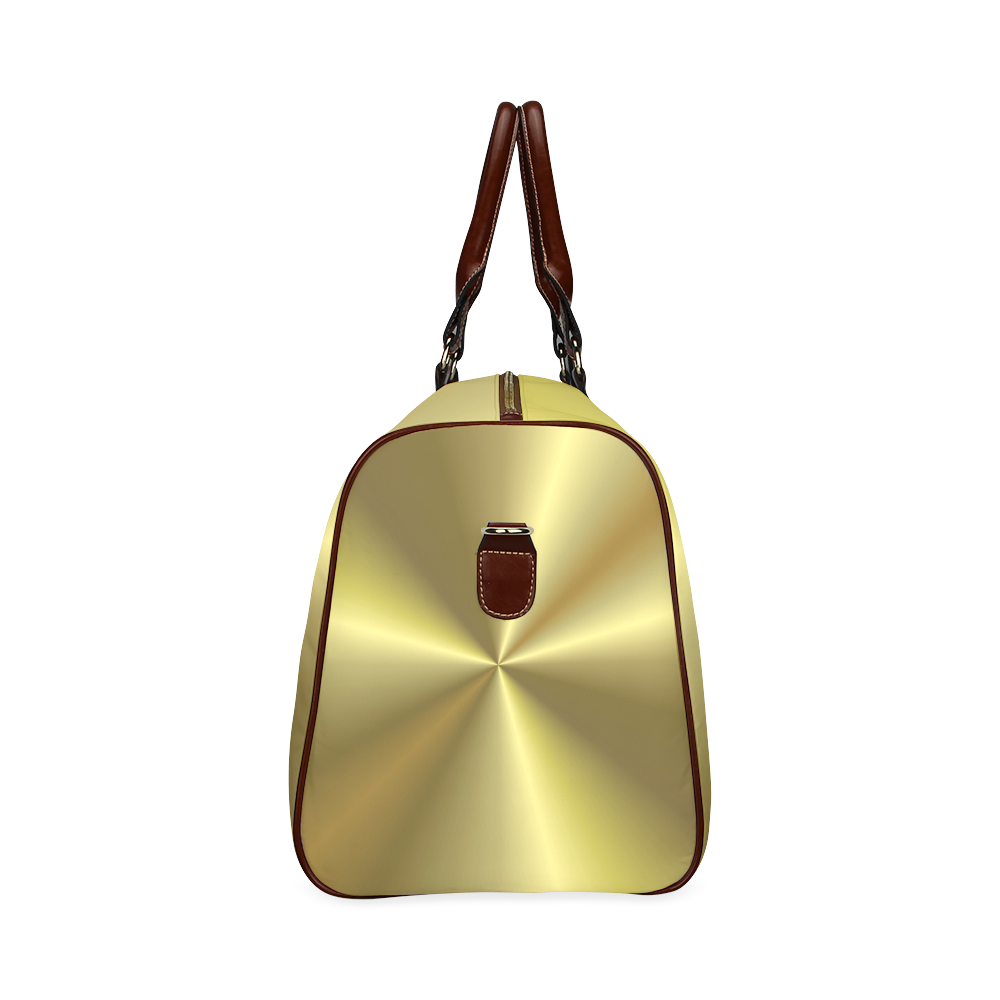 Gold Sun Rays Waterproof Travel Bag/Large (Model 1639)