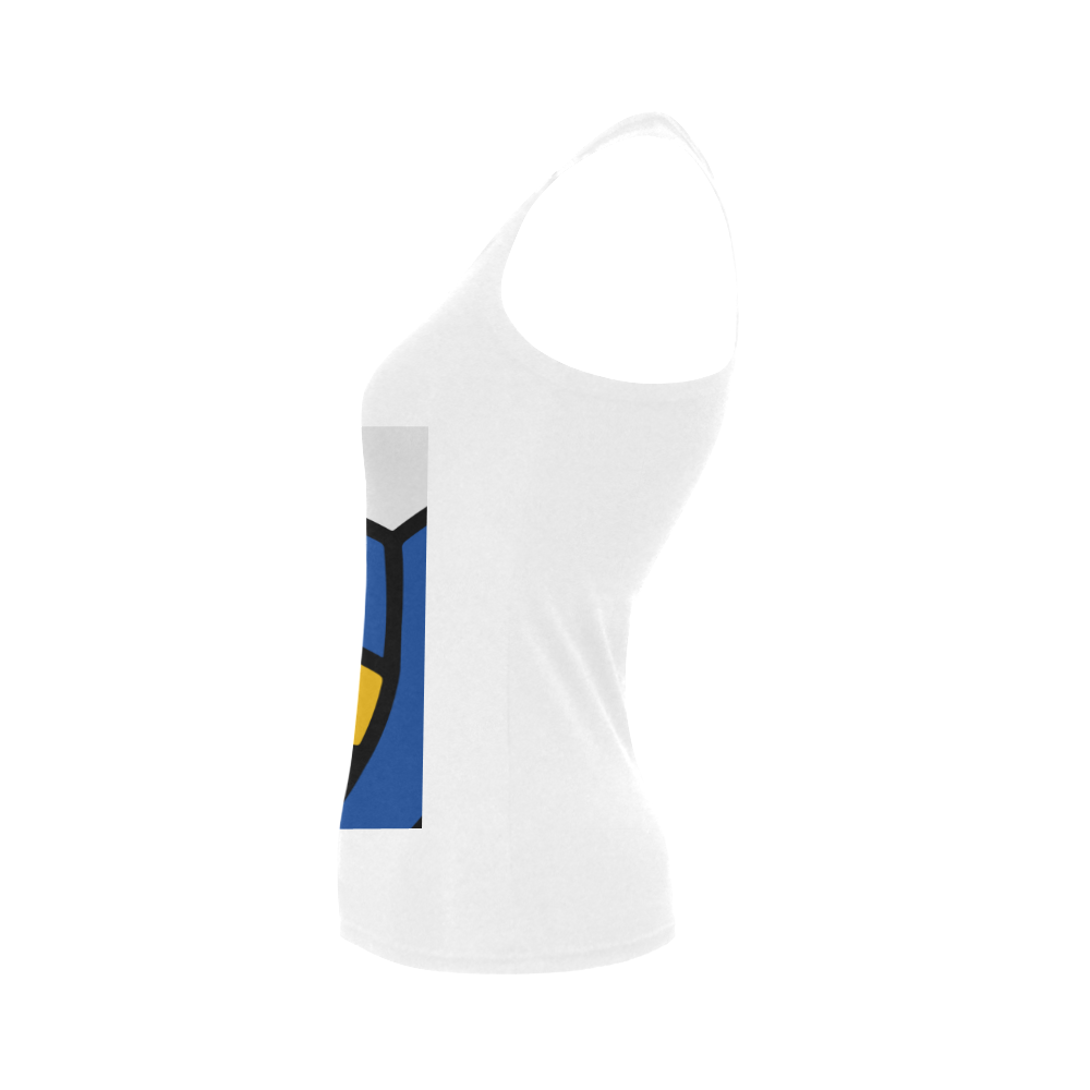 Blue and Yellow Design Women's Shoulder-Free Tank Top (Model T35)