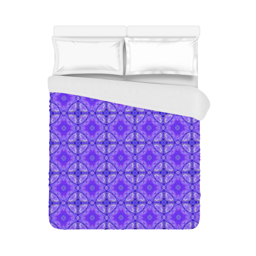 Purple Abstract Flowers, Lattice, Circle Quilt Duvet Cover 86"x70" ( All-over-print)