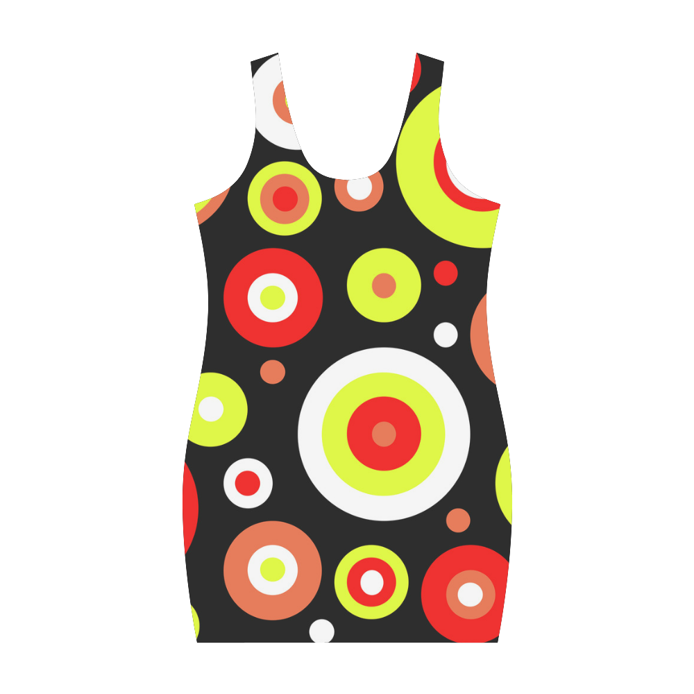 Colorful retro design Medea Vest Dress (Model D06)