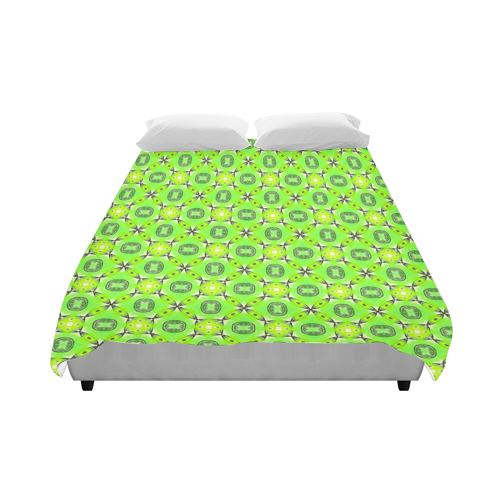 Vibrant Abstract Tropical Lime Foliage Lattice Duvet Cover 86"x70" ( All-over-print)