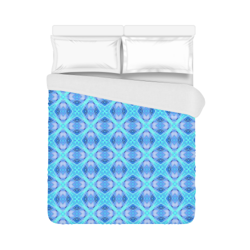 Abstract Circles Arches Lattice Aqua Blue Duvet Cover 86"x70" ( All-over-print)