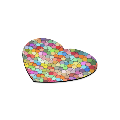 Colorful Polygon Pattern Heart-shaped Mousepad