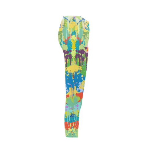 Colorful Splash Design Capri Legging (Model L02)