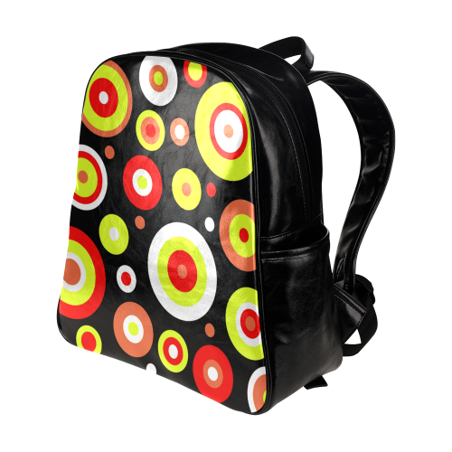Colorful retro design Multi-Pockets Backpack (Model 1636)
