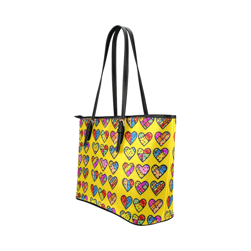 Many Popart Love by Nico Bielow Leather Tote Bag/Large (Model 1651)