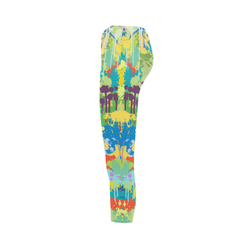 Colorful Splash Design Capri Legging (Model L02)