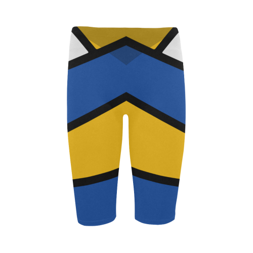 Blue and Yellow Design Hestia Cropped Leggings (Model L03)