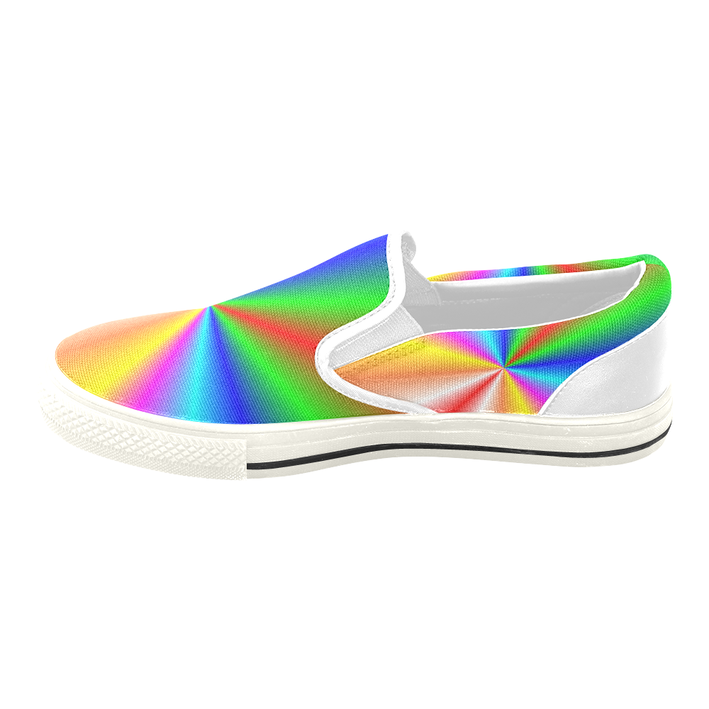 Swathed In Rainbows Women's Unusual Slip-on Canvas Shoes (Model 019)