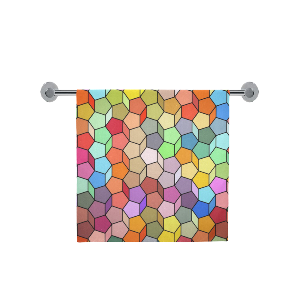 Colorful Polygon Pattern Bath Towel 30"x56"