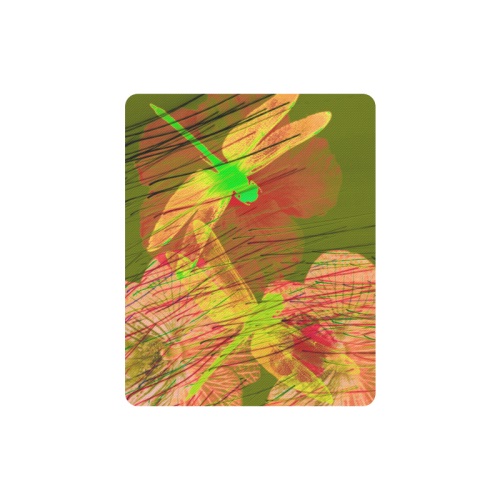 Dragonflies & Flowers Summer Q Rectangle Mousepad