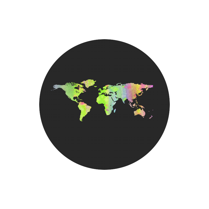 World Map Round Mousepad