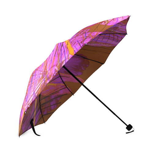 Dragonflies & Flowers Summer YY Foldable Umbrella (Model U01)