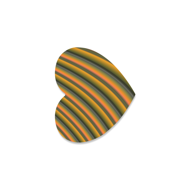 Stylish Mango Gradient Stripes Heart Coaster
