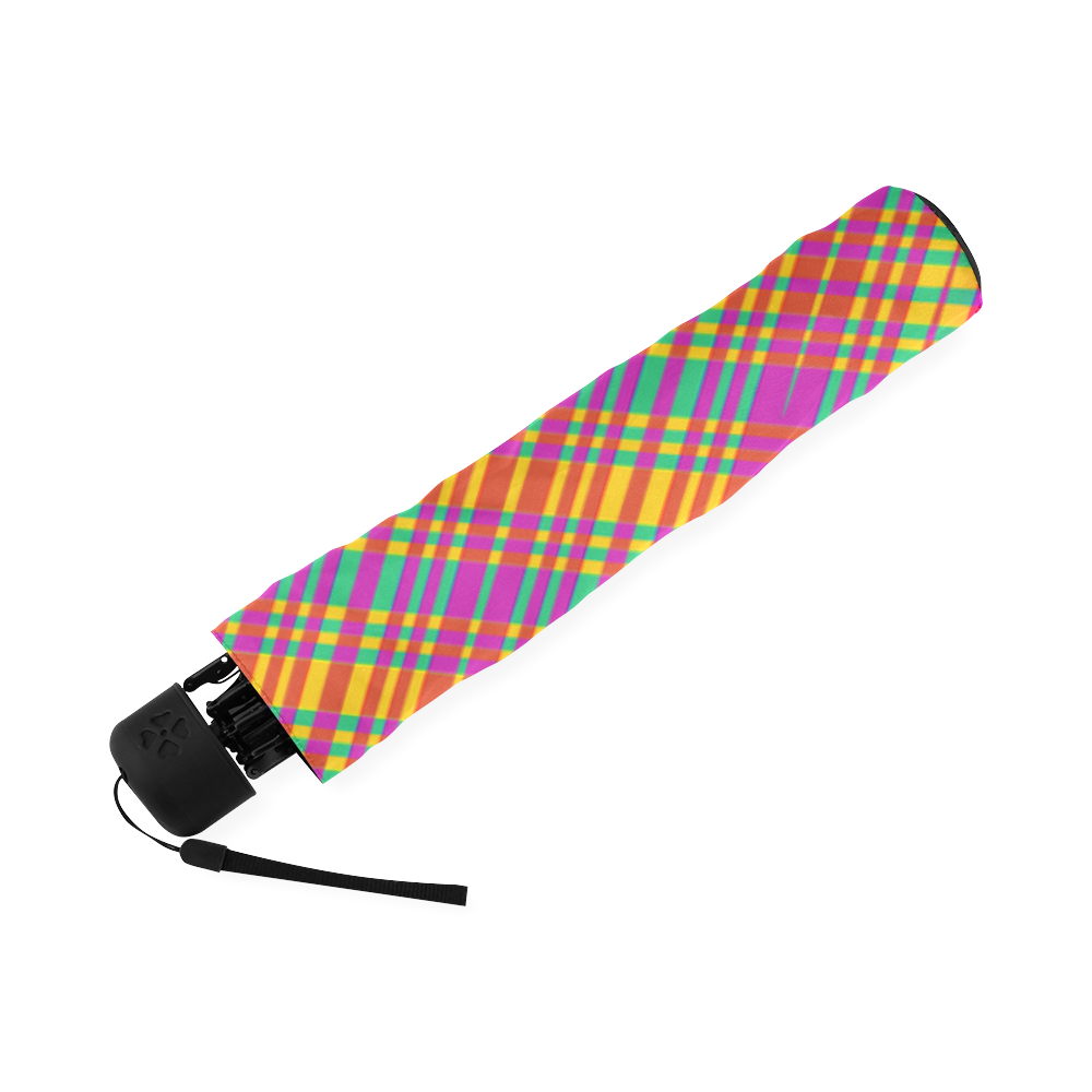 Rainbow Tartan Foldable Umbrella (Model U01)