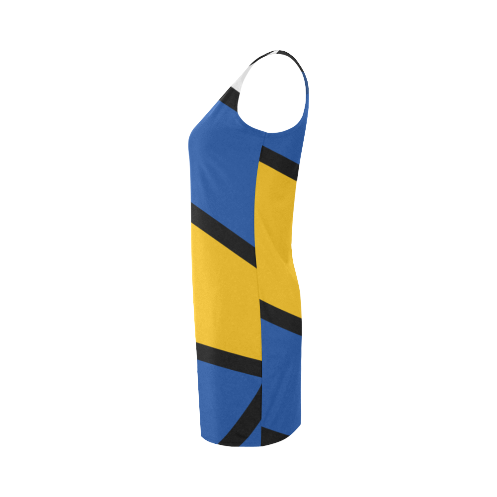 Blue and Yellow Design Medea Vest Dress (Model D06)