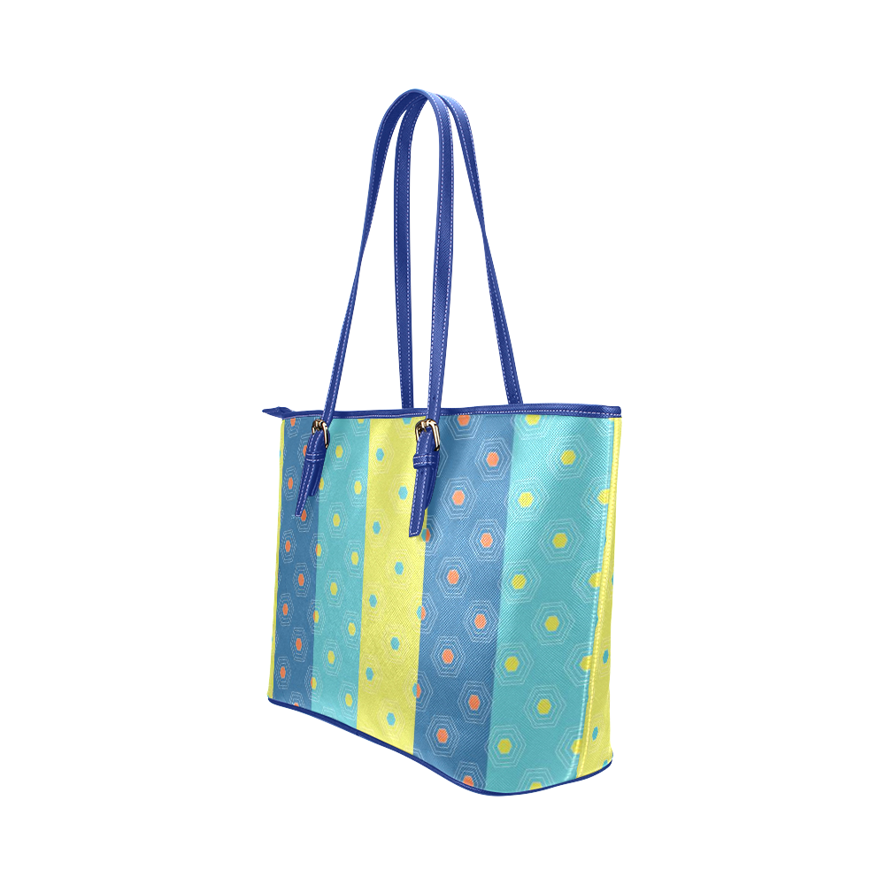 Fresh Hexagon Pattern Leather Tote Bag/Large (Model 1651)