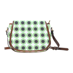 Green and Black Design Pattern Saddle Bag/Small (Model 1649) Full Customization