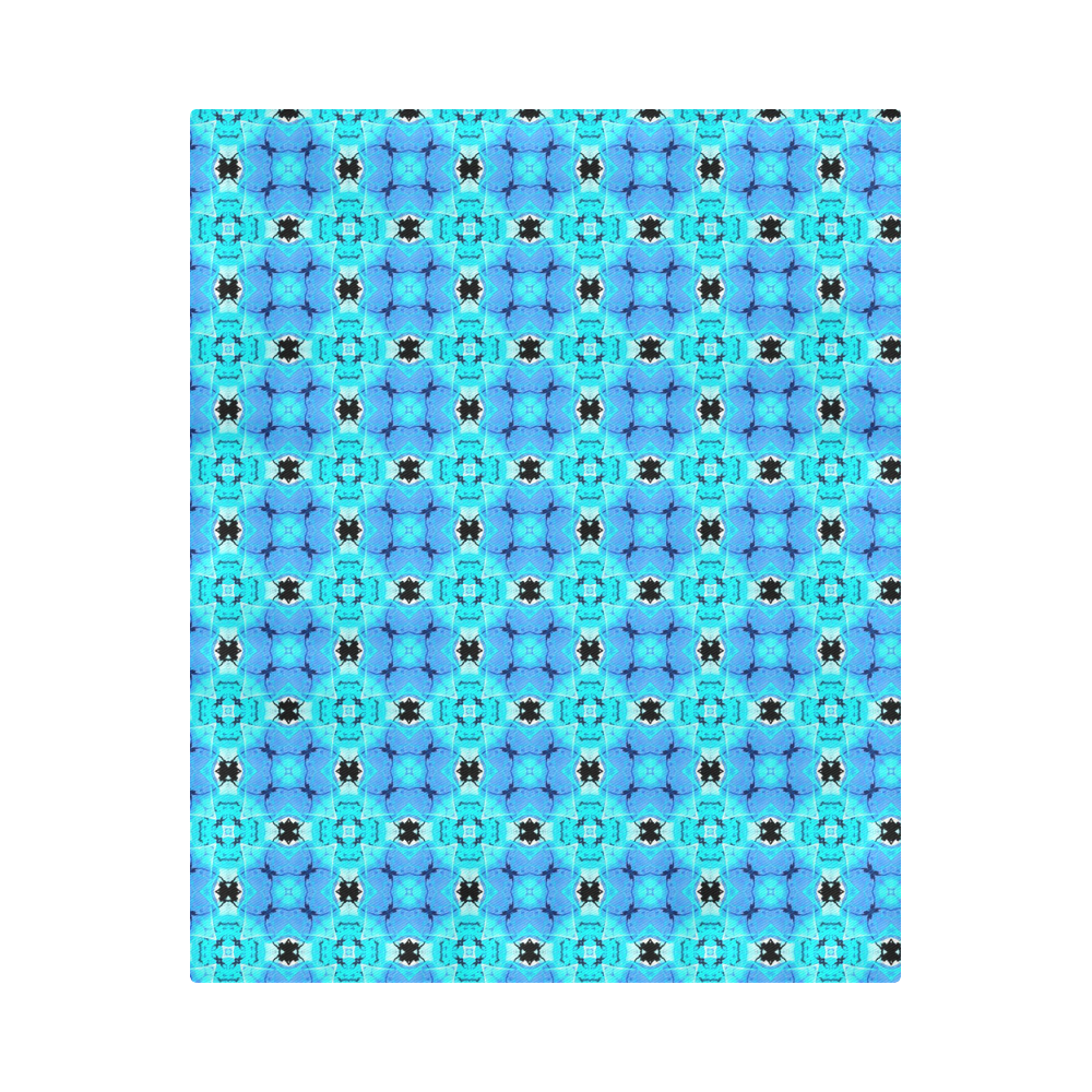 Vibrant Modern Abstract Lattice Aqua Blue Quilt Duvet Cover 86"x70" ( All-over-print)