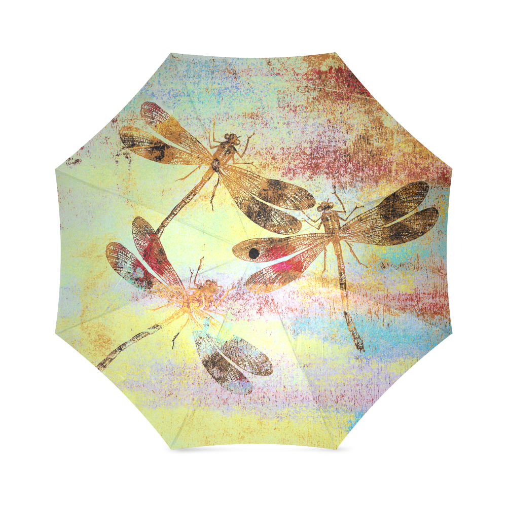 Mauritius Vintage Dragonflies Colours W Foldable Umbrella (Model U01)