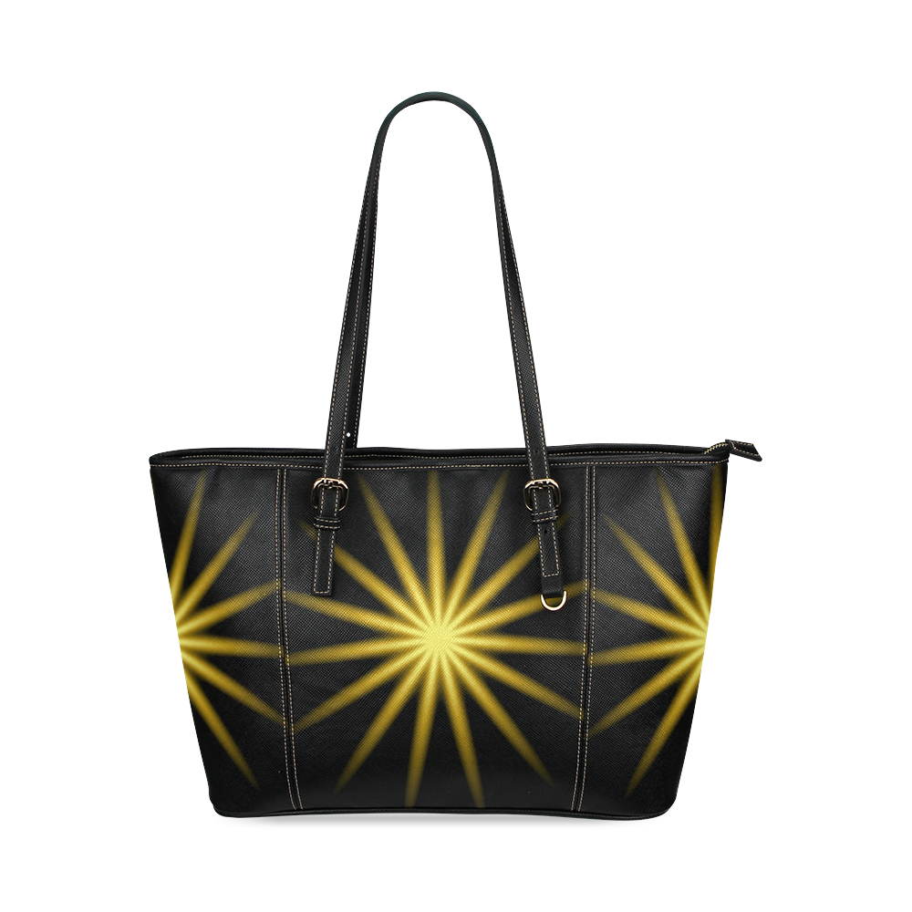 Golden Starburst Leather Tote Bag/Large (Model 1640)