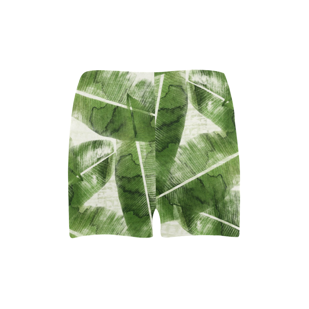 Tropical Bananas Leaves Briseis Skinny Shorts (Model L04)
