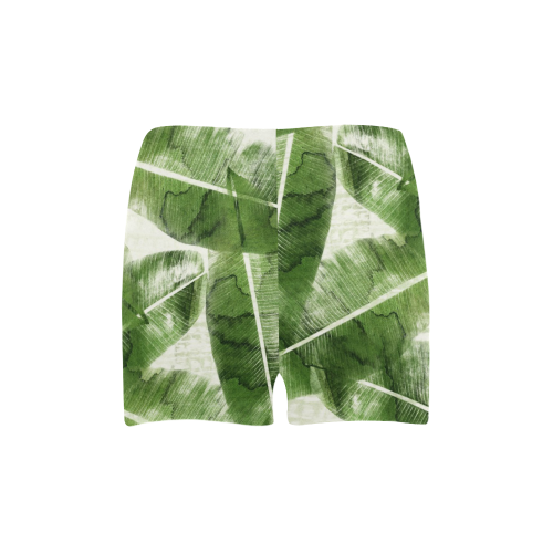 Tropical Bananas Leaves Briseis Skinny Shorts (Model L04)