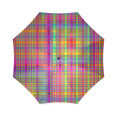 Rainbow Tartan Foldable Umbrella (Model U01)