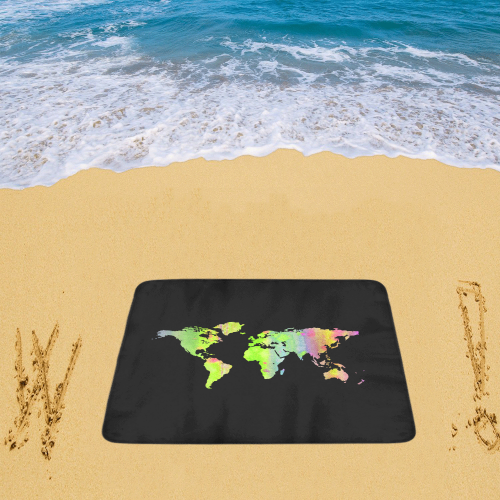 World Map Beach Mat 78"x 60"