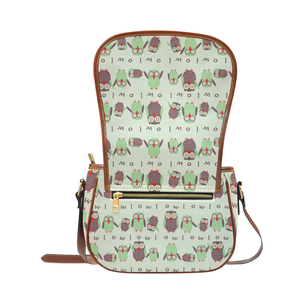 Dancing Owls Saddle Bag/Small (Model 1649) Full Customization