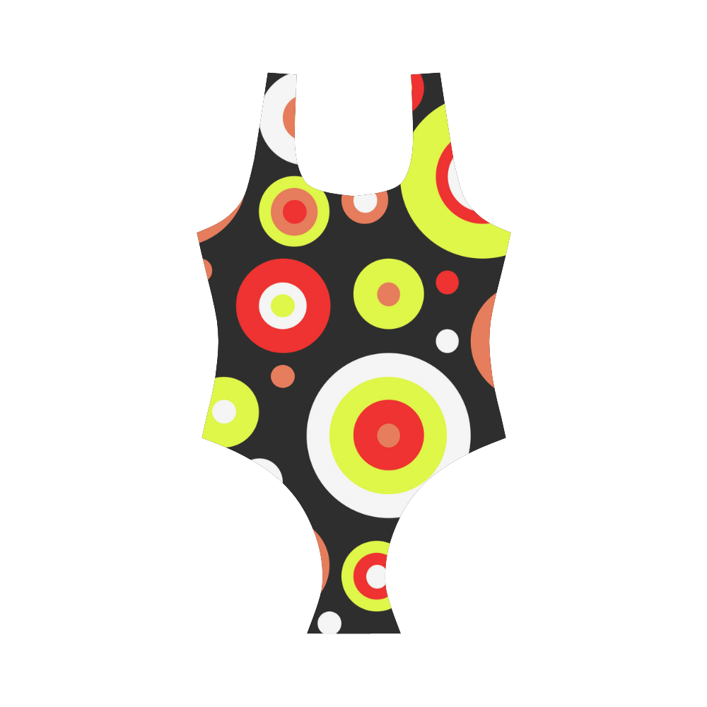 Colorful retro design Vest One Piece Swimsuit (Model S04)
