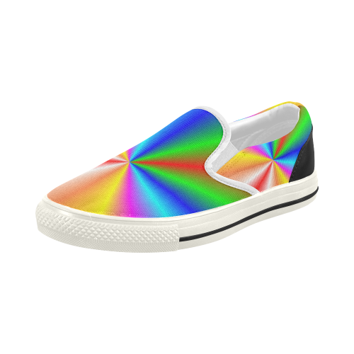 Swathed In Rainbows Women's Slip-on Canvas Shoes (Model 019)