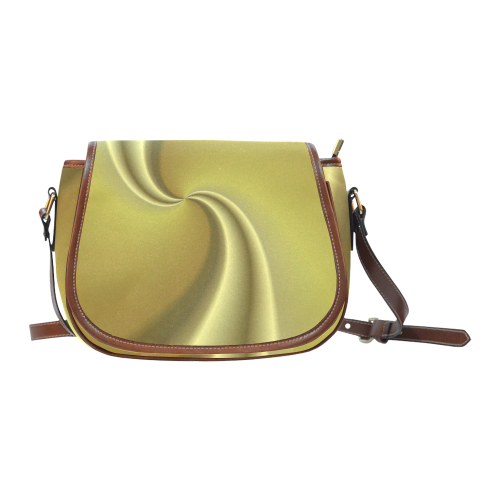 Gold Swirls Saddle Bag/Small (Model 1649) Full Customization