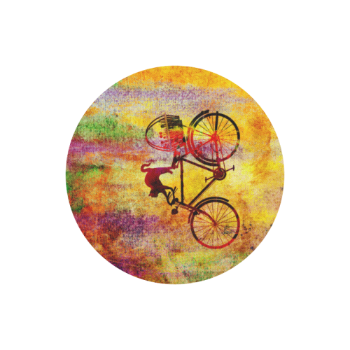 Cat and Bicycle Round Mousepad