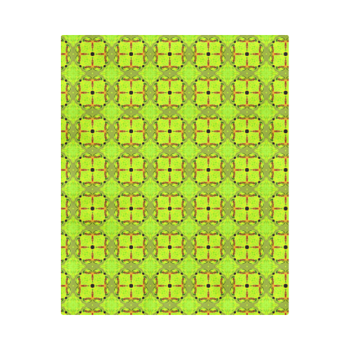 Lime Gold Geometric Squares Diamonds Duvet Cover 86"x70" ( All-over-print)