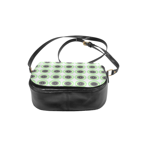 Green and Black Design Pattern Classic Saddle Bag/Small (Model 1648)