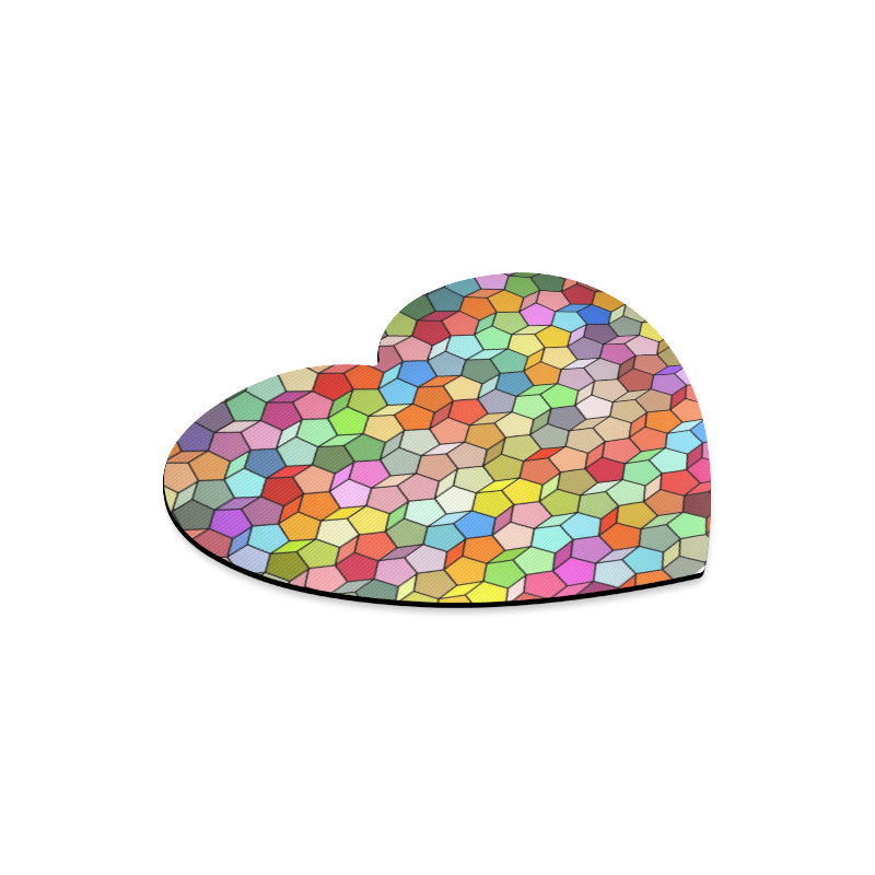 Colorful Polygon Pattern Heart-shaped Mousepad