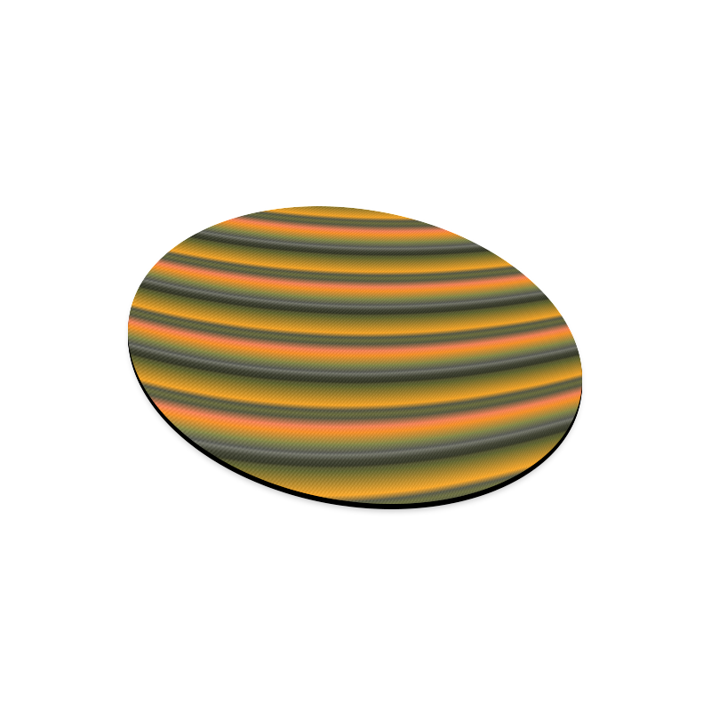Stylish Mango Gradient Stripes Round Mousepad