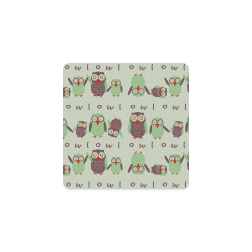 Dancing Owls Square Coaster