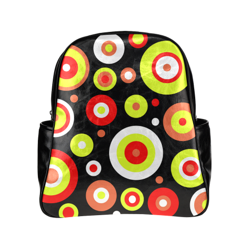 Colorful retro design Multi-Pockets Backpack (Model 1636)