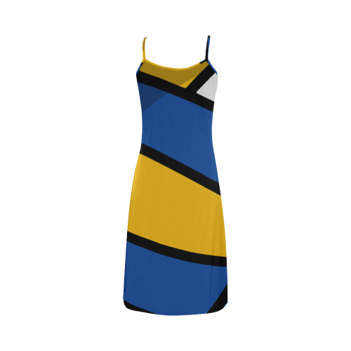 Blue and Yellow Design Alcestis Slip Dress (Model D05)